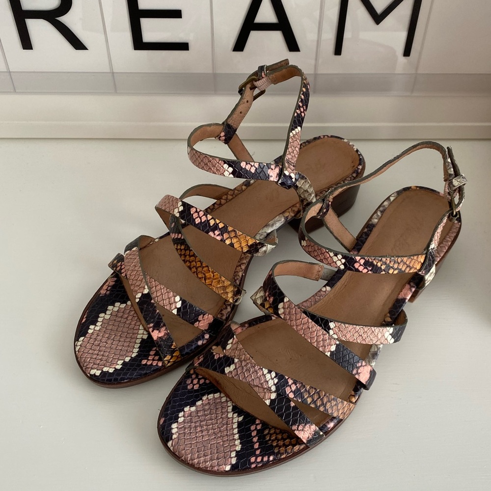 Madewell snakeprint sandals!